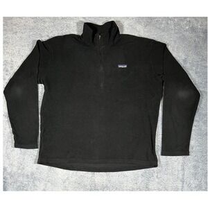 Patagonia Mens Synchilla Quarter Zip Fleece Pullover Black Medium